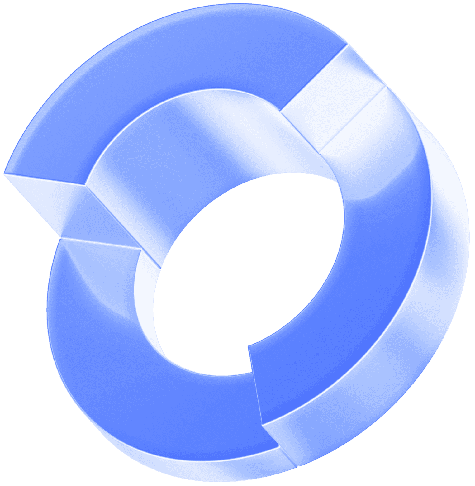 Glassy abstract icon of an irregular disk shape, representing customization