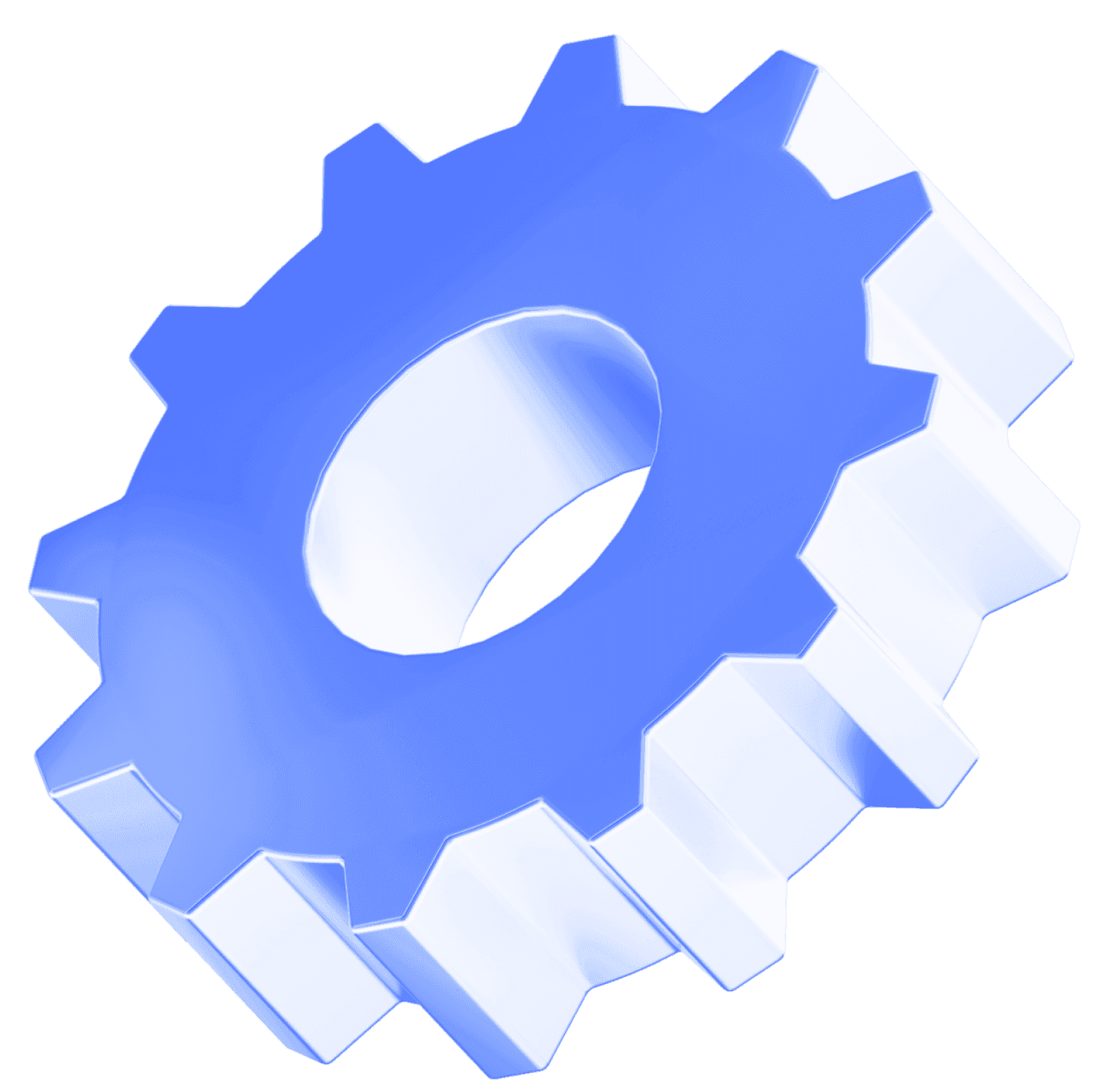 Glassy image of an abstract cog piece, representing in-person training